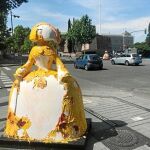 La estatua de Mayte Spinola se encuentra a la altura del número 15 de la calle Goya