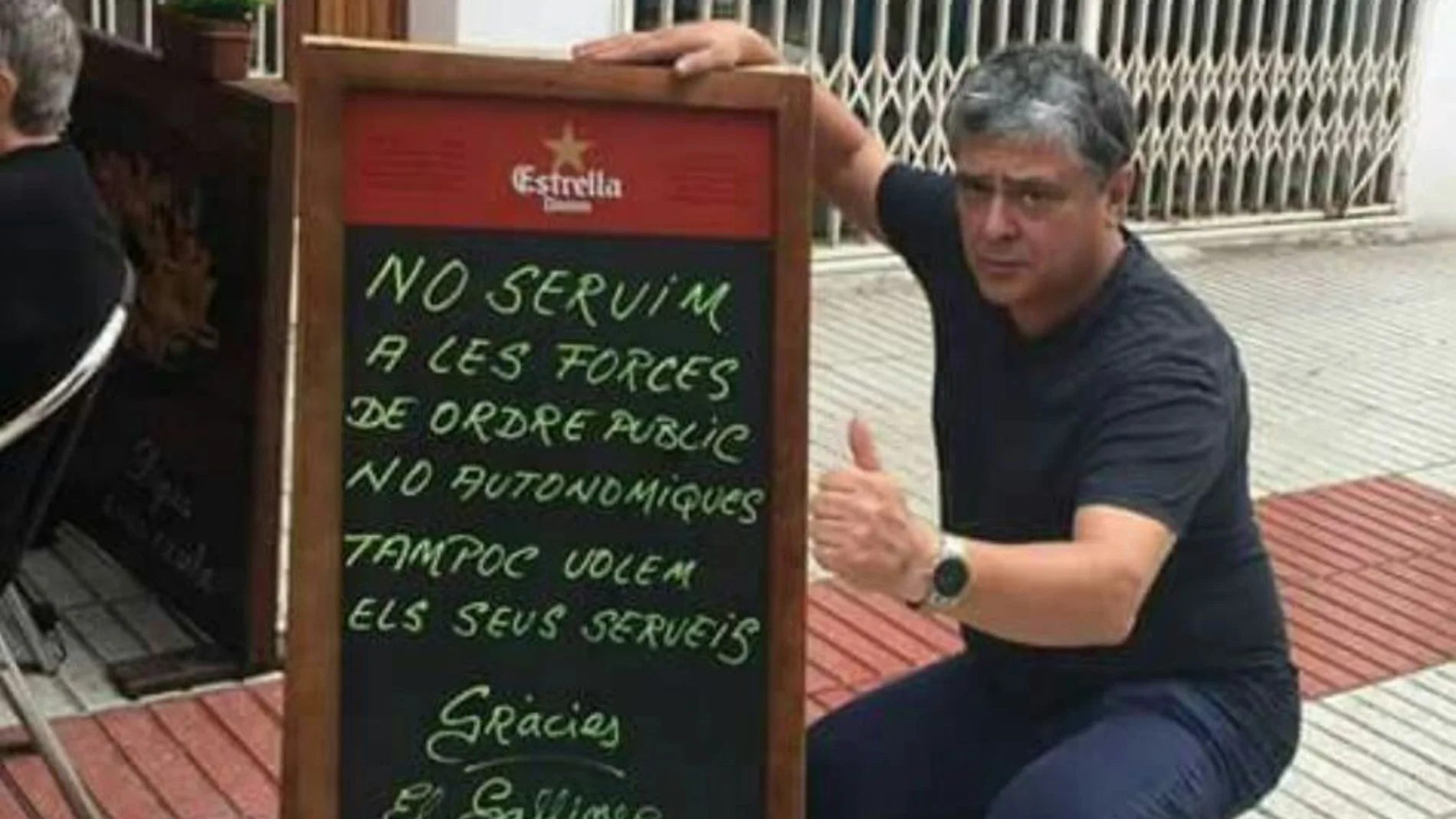 El bar El Galliner de Calella presume de no servir a la Policía Nacional y a la Guardia Civil