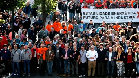 Manifestación convocada por el comité de empresa de Alcoa