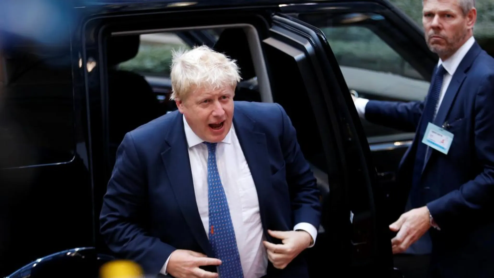 Boris Johnson, a su llegada al Consejo de Ministros de la Unión Europea