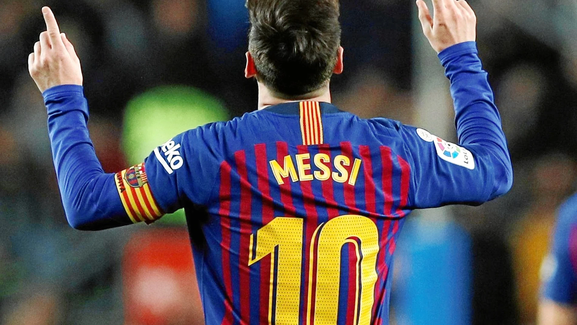 Messi celebra el gol que marcó al Celta el pasado sábado, el último de 2018/reuters