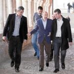 Julio Villarrubia junto a Alfredo Pérez Rubalcaba, en su visita a Burgos