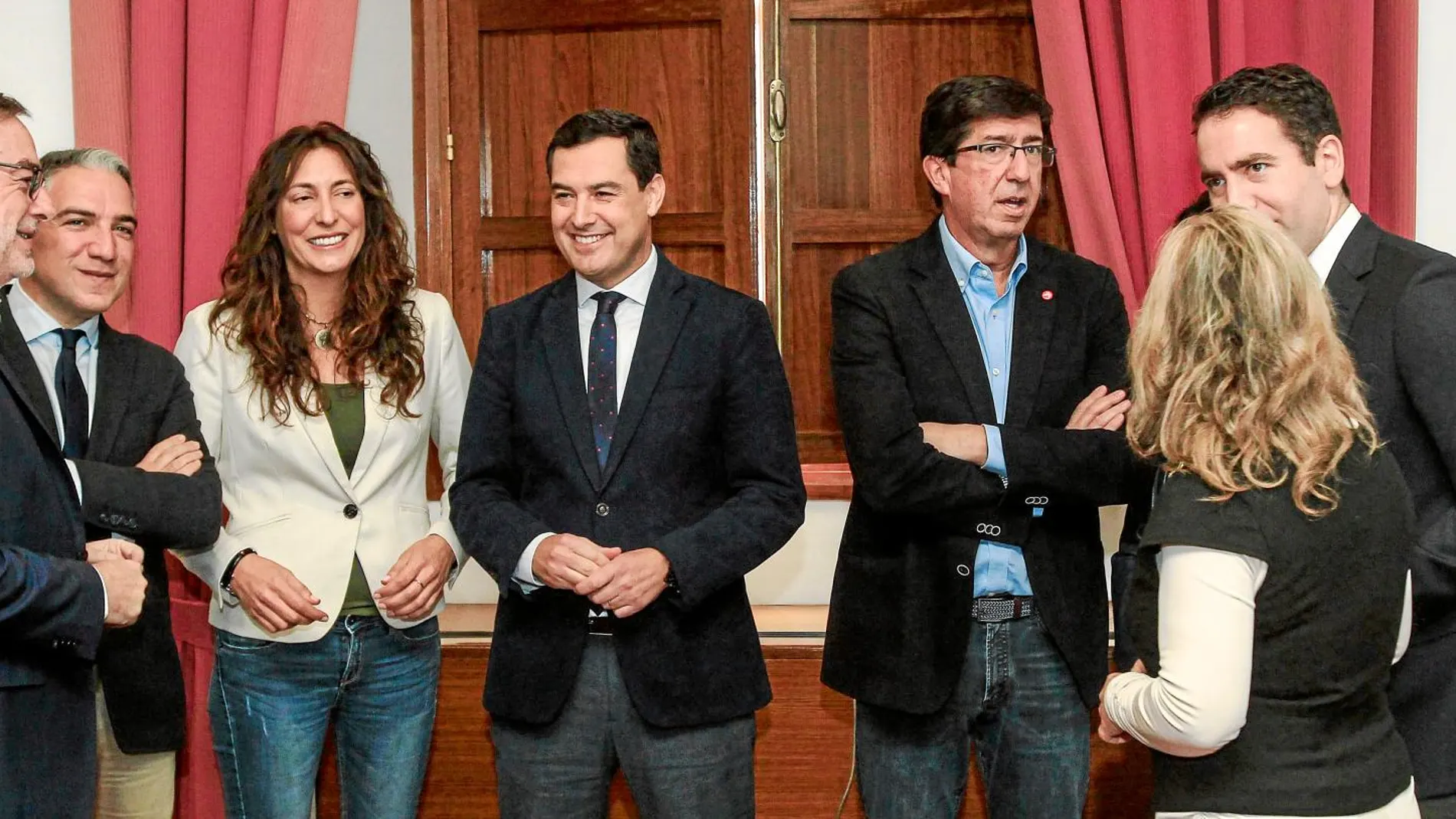 Reunión entre PP (Teodoro García Egea y Juanma Moreno) y Cs (Juan Marín y José Manuel Villegas) el pasado 26 de diciembre