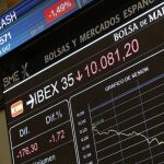Paneles de la Bolsa de Madrid