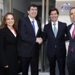 Miguel Rus recibe a una representación de Ciudadanos compuesta por Juan Marín, Marta Escrivá y Javier Millán