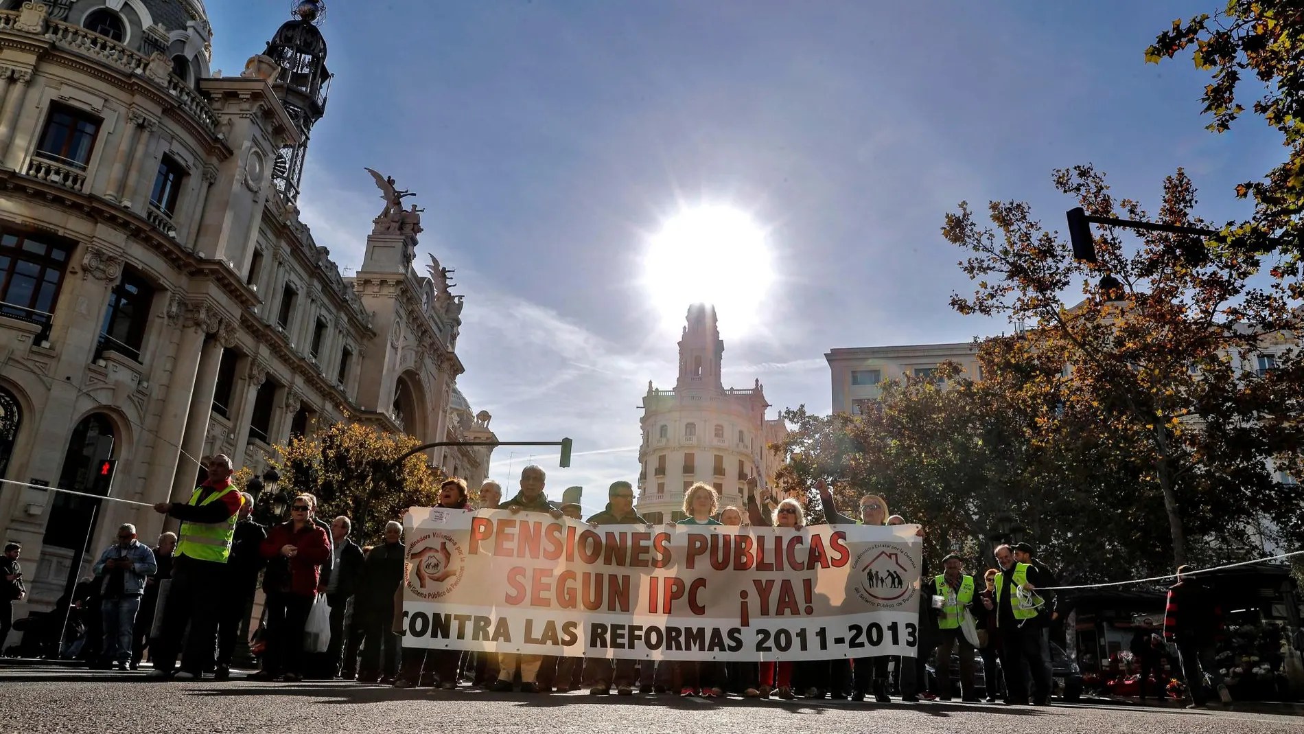 Manifestantes en Valencia.