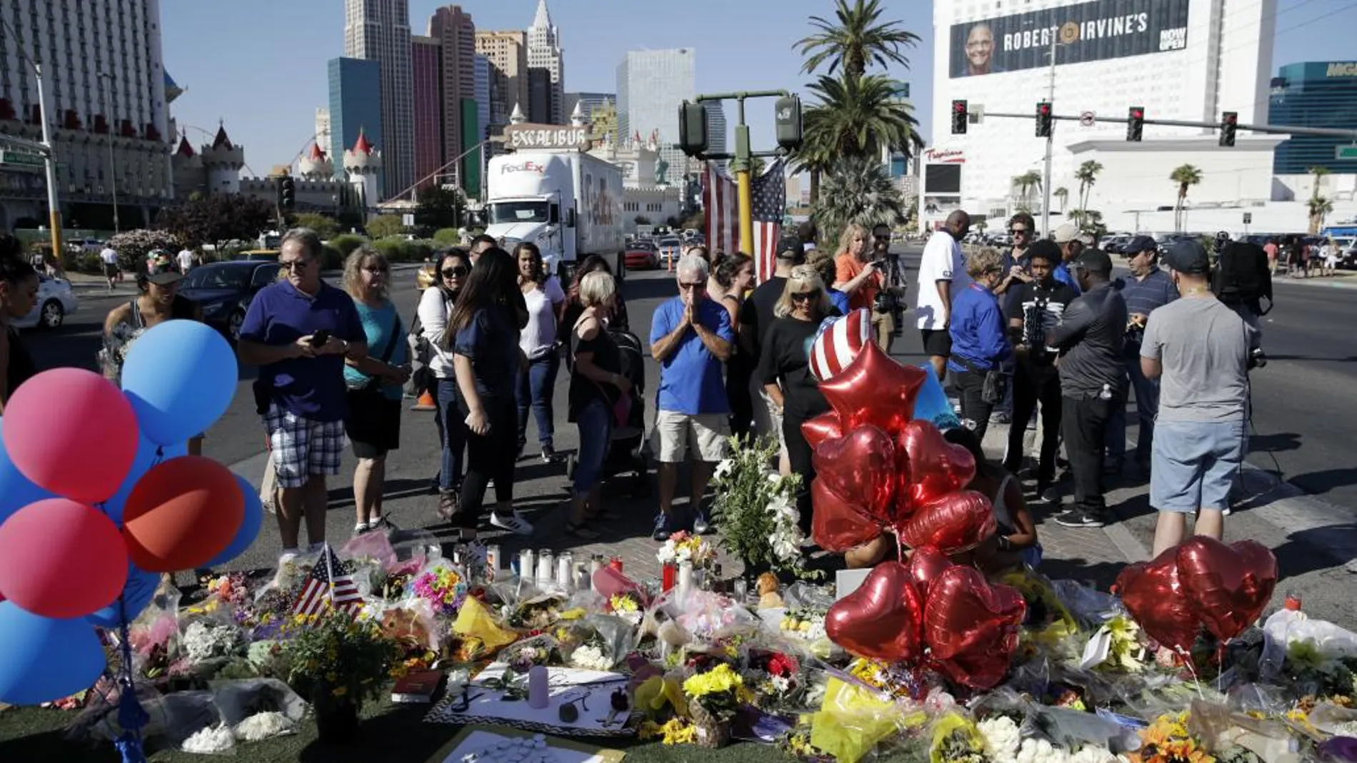 Ceremonia en recuerdo de las víctimas de Las Vegas ayer