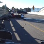 Imagen del accidente de tráfico en Vilademuls / Twitter Mossos d'Esquadra