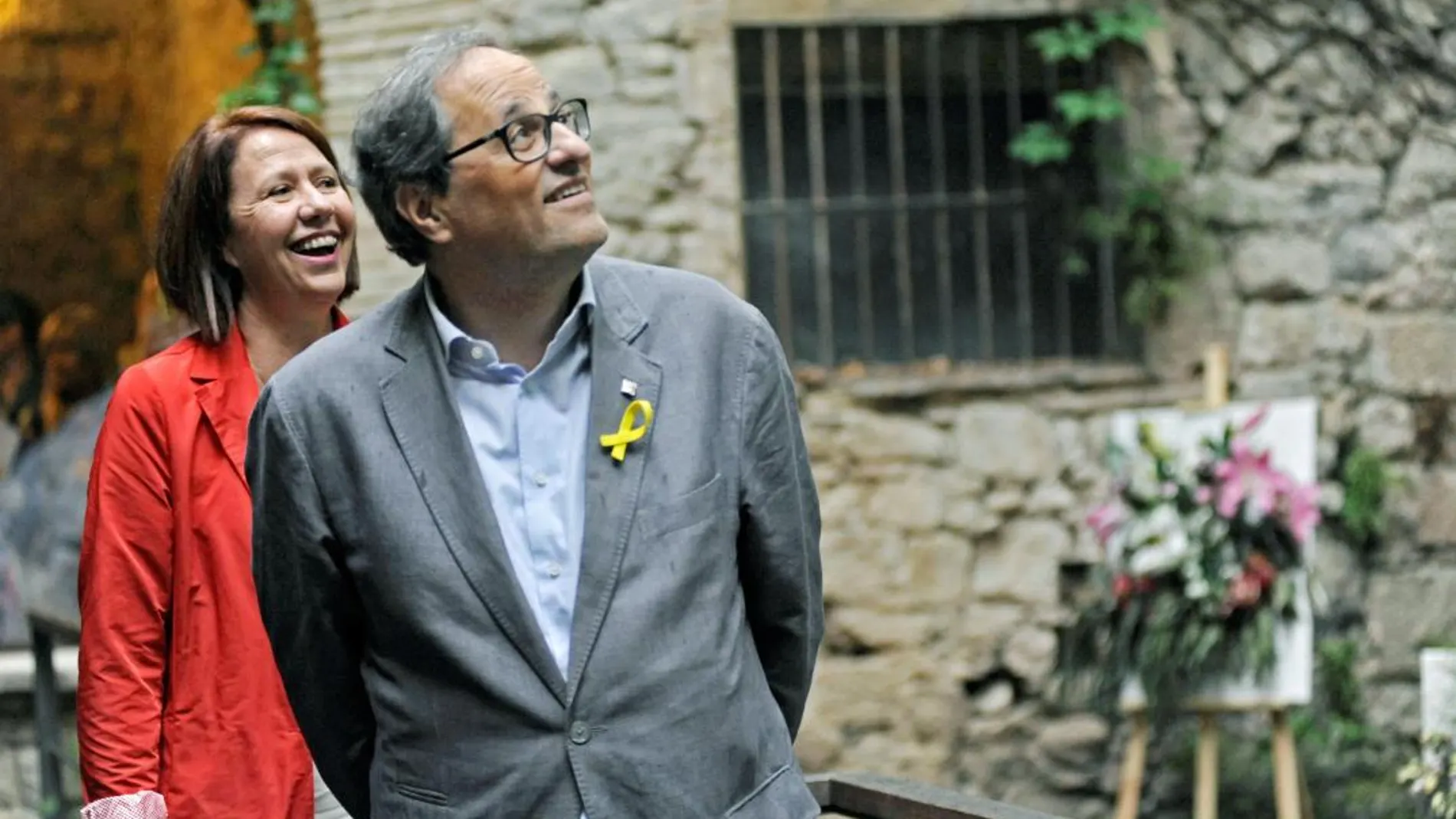 El presidente de la Generalitat, Quim Torra, y la alcaldesa de Gerona, Marta Madrenas/Efe