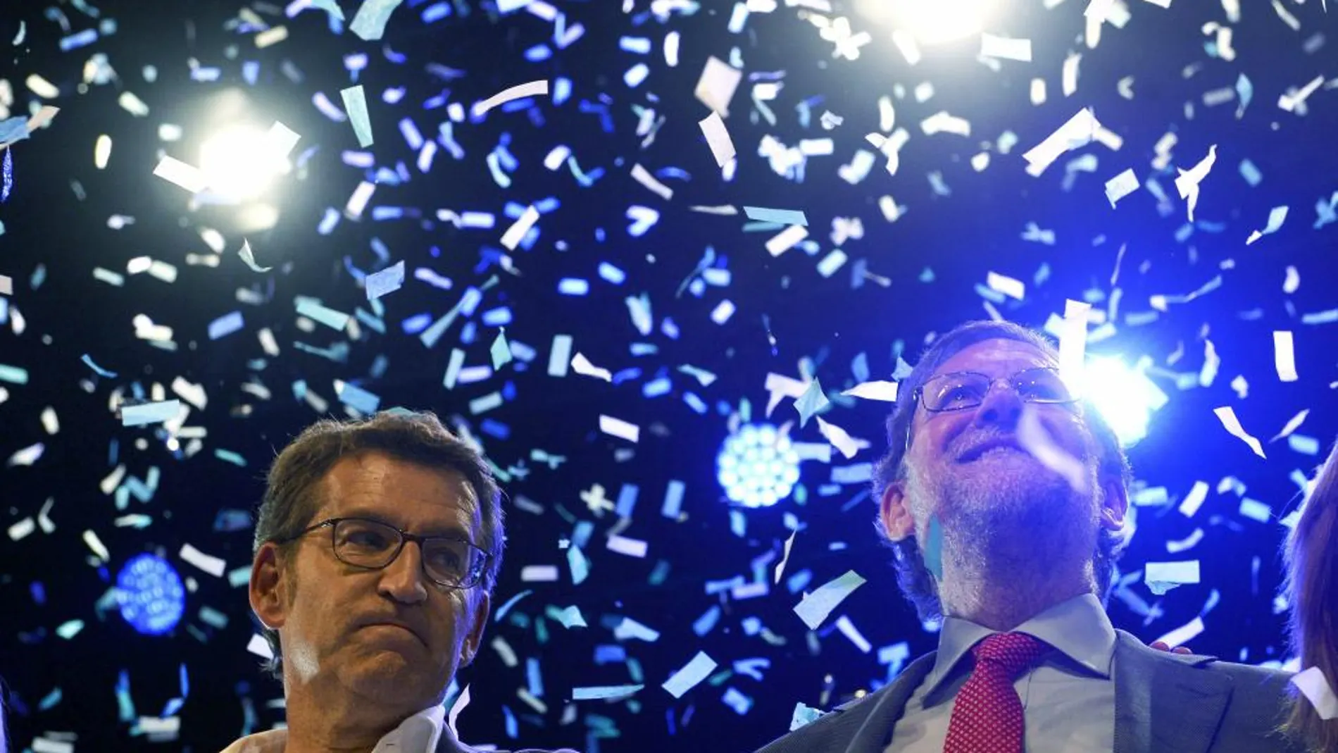 El candidato del PP a la Presidencia de la Xunta, Alberto Núñez Feijóo con Mariano Rajoy