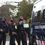 Mossos d’Esquadra en el Palacio de Pedralbes durante una cumbre antiterrorista en Barcelona