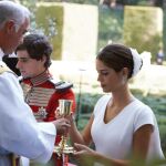 Fernando Fitz James Stuart y Solís con Sofía Palazuelo en el día de su boda en el palacio de Liria, en Madrid