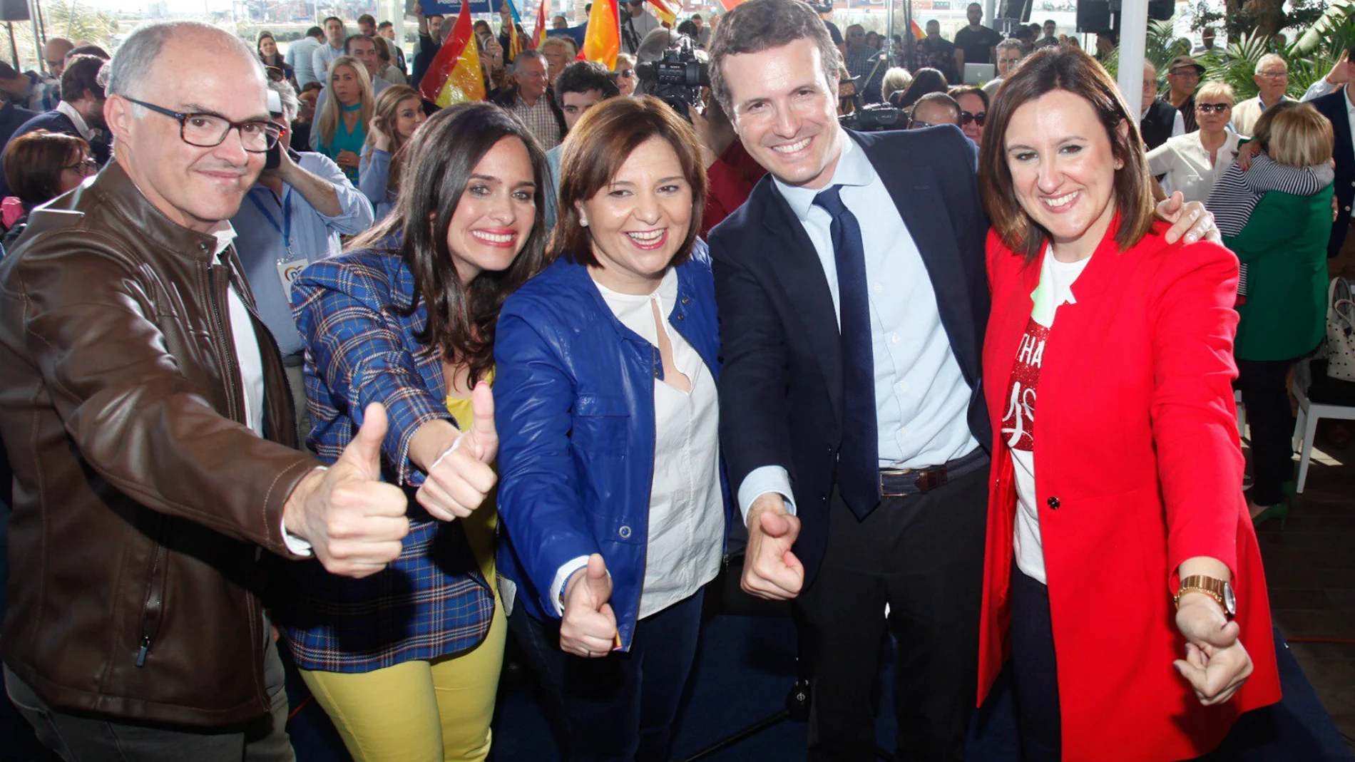 Pablo Casado en el mitin que ha ofrecido hoy en Valencia. (Foto: Twitter PP)