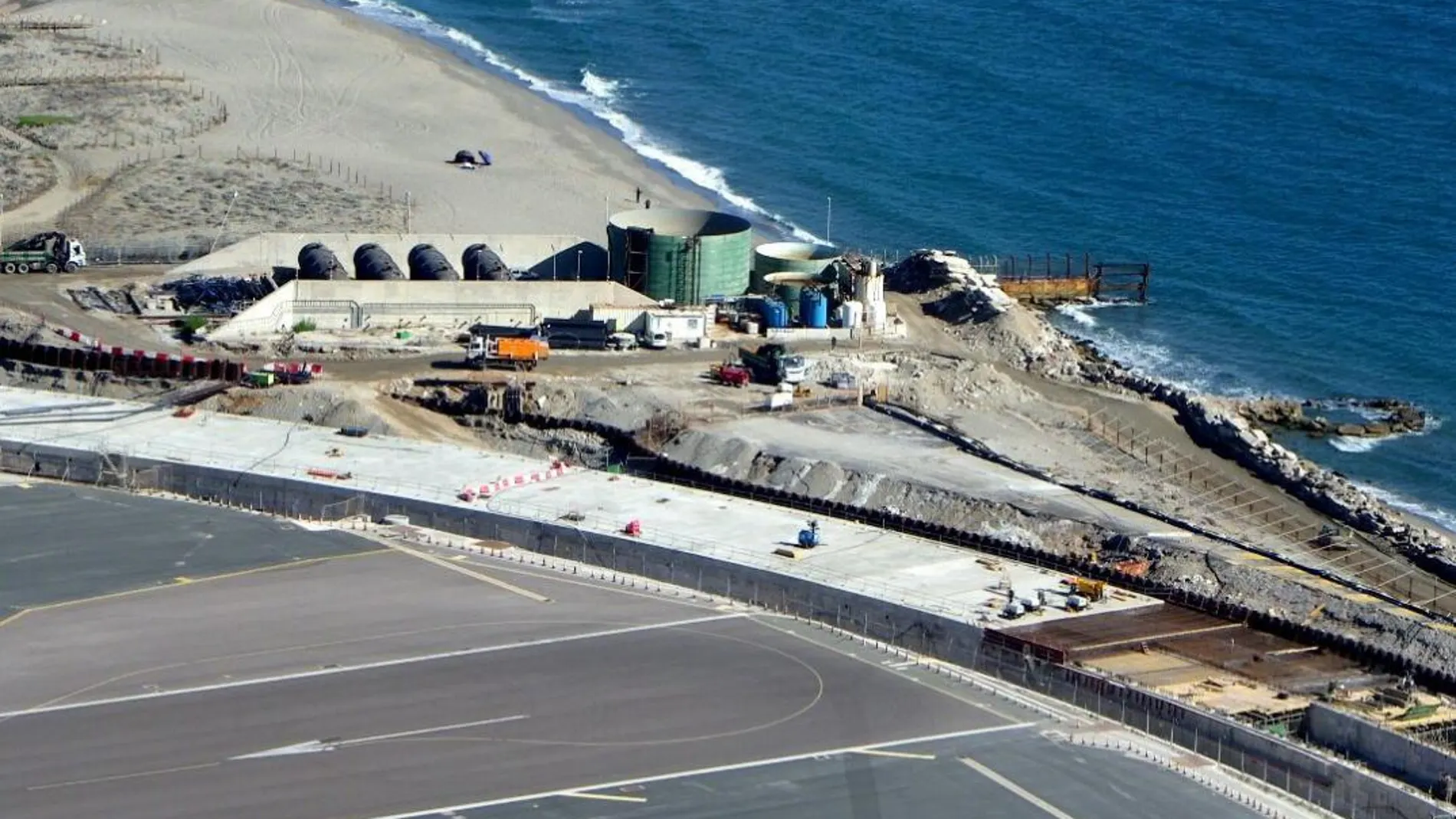 Imagen de la zona del túnel que están construyendo en Gibraltar