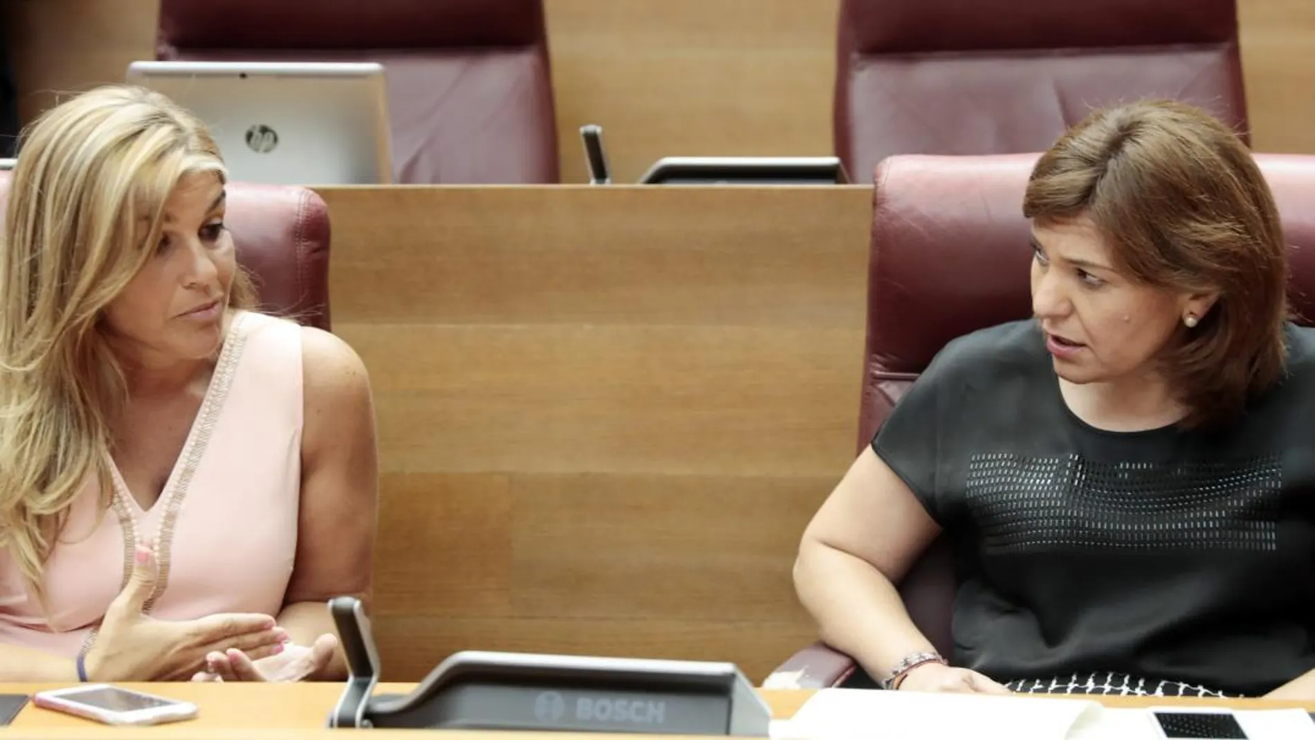 La secretaria general, Eva Ortiz, ha mostrado públicamente su apoyo a Soraya Sáenz de Santamaría, mientras que la presidenta del PPCV, Isabel Bonig, ha pedido que se conforme una lista de unidad y ha evitado dar su respaldo a ningún candidato (LA RAZÓN)