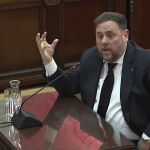 Imagen del exvicepresidente de la Generalitat Oriol Junqueras, durante el juicio del "procés". EFE/Tribunal Supremo