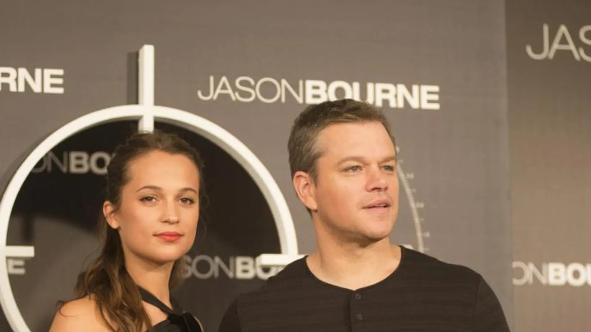 Damon, durante el posado para los fotógrafos por su nuevo y flamante «Jason Bourne»