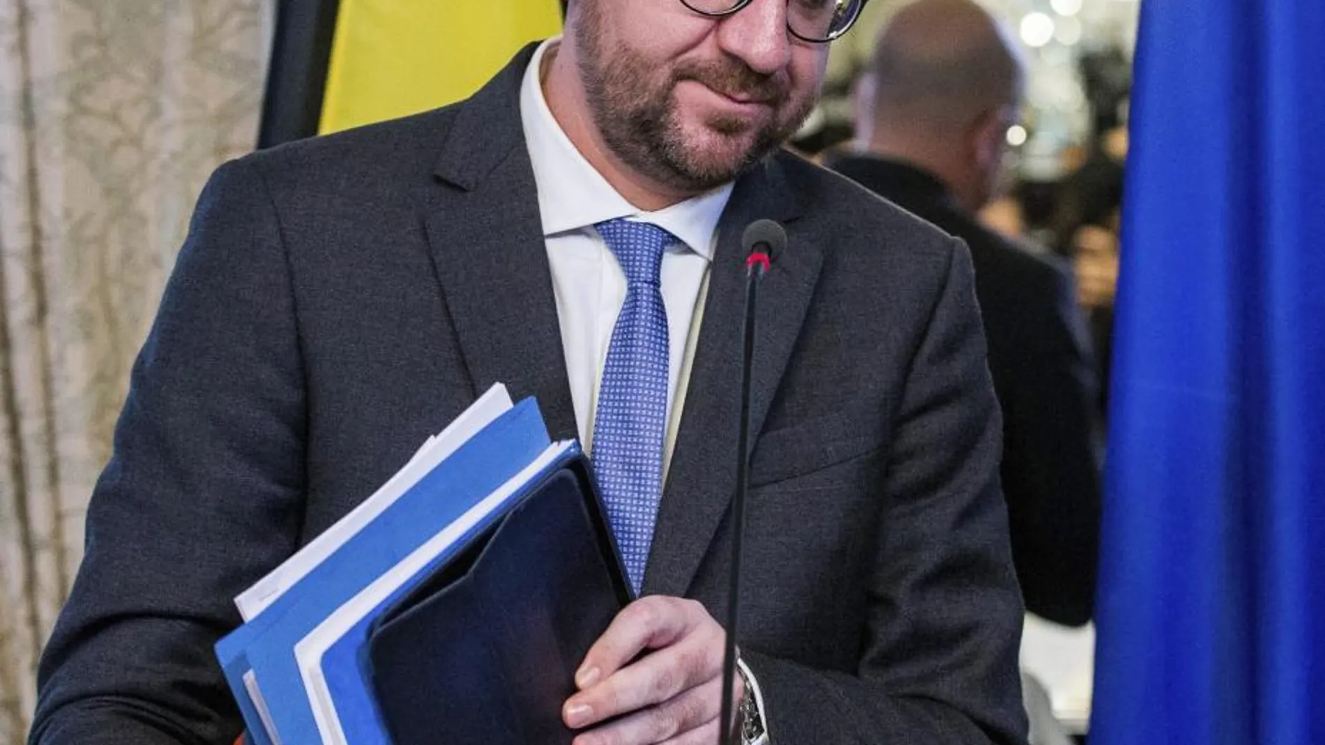 Charles Michel, primer ministro belga, en una rueda de prensa
