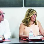 Juan Cornejo y Susana Díaz, durante la Comisión Ejecutiva del PSOE andaluz.