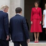 Brigitte Macron y Melania Trump durante la visista a Francia del presidente norteamericano