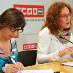 Yolanda Car y Nuria López, en la presentación del informe de CC OO/ Foto: La Razón