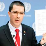 El ministro de Exteriores de Venezuela, jorge Arreaza, ayer en la ONU/Efe