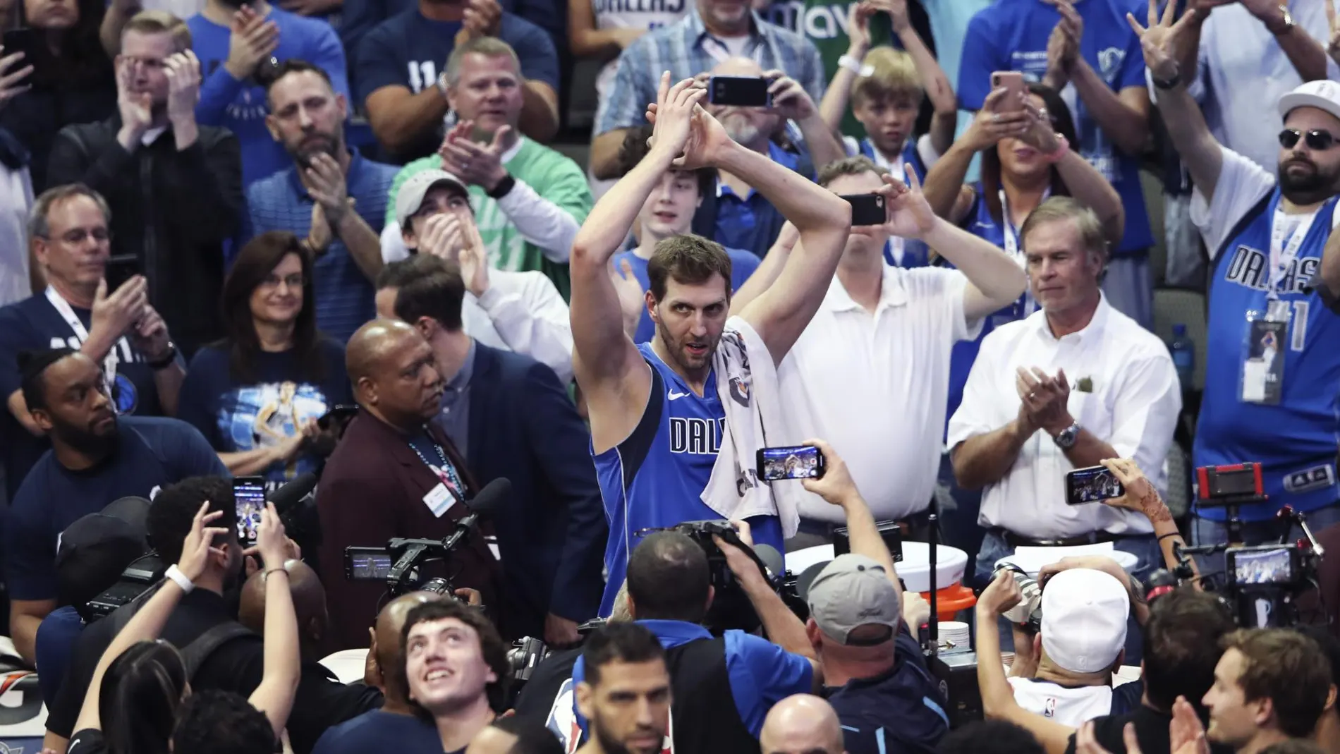 Dirk Nowitzki tras acabar el partido