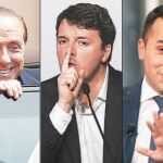 Berlusconi, Renzi y Di Maio