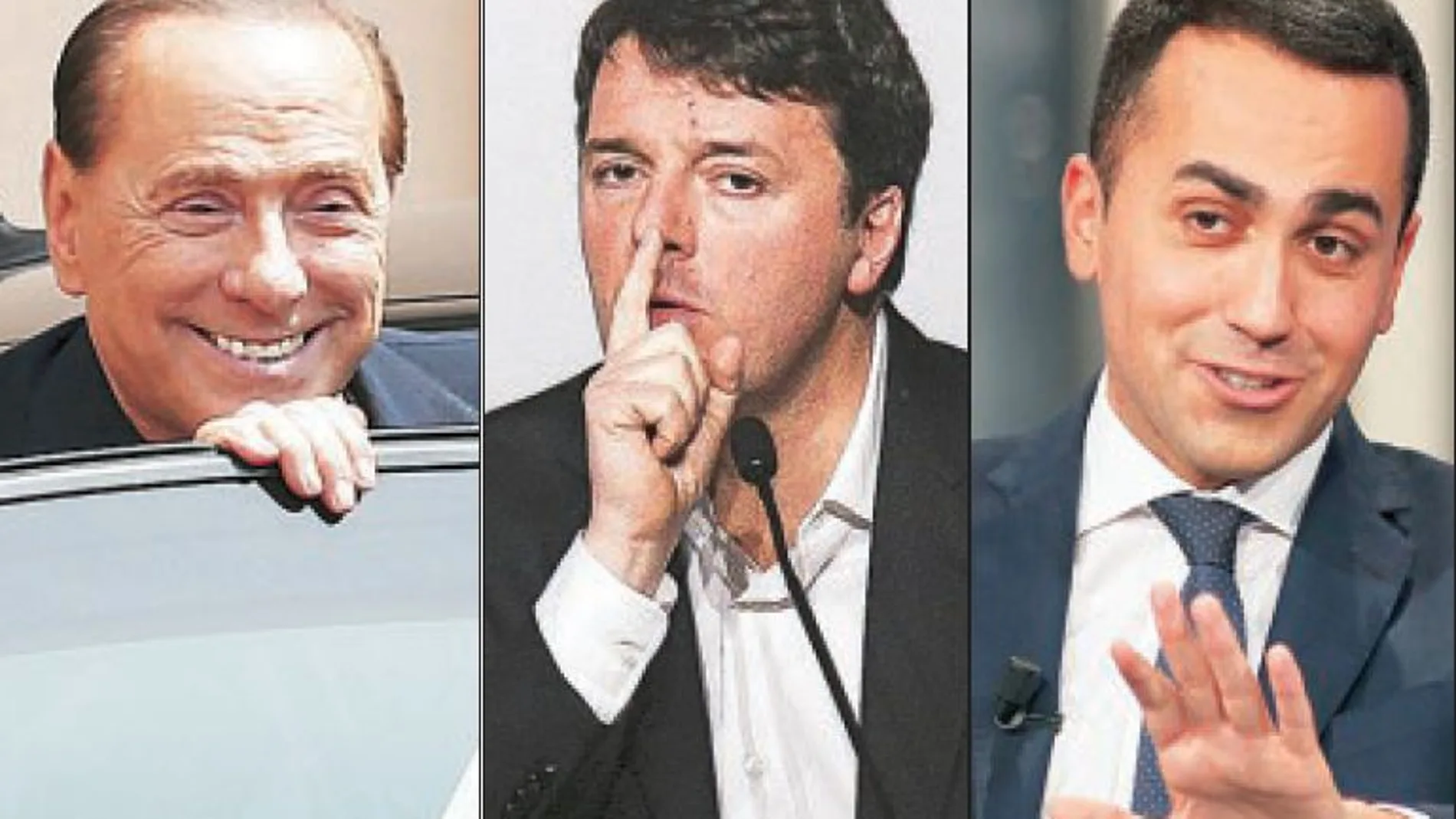 Berlusconi, Renzi y Di Maio
