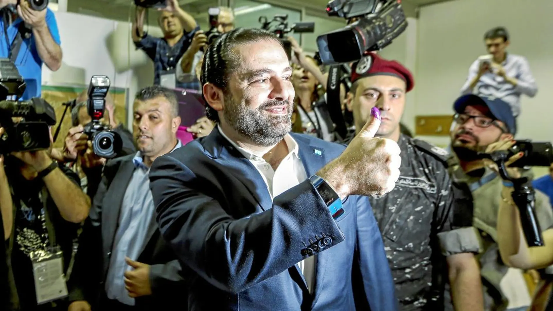 El primer ministro Saad Hariri, cuyo partido ha perdido un tercio de los escaños