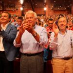Rodríguez Zapatero, Felipe González y Pérez Rubalcaba, en la elección de Pedro Sánchez como nuevo secretario general del PSOE. © Cipriano Pastrano