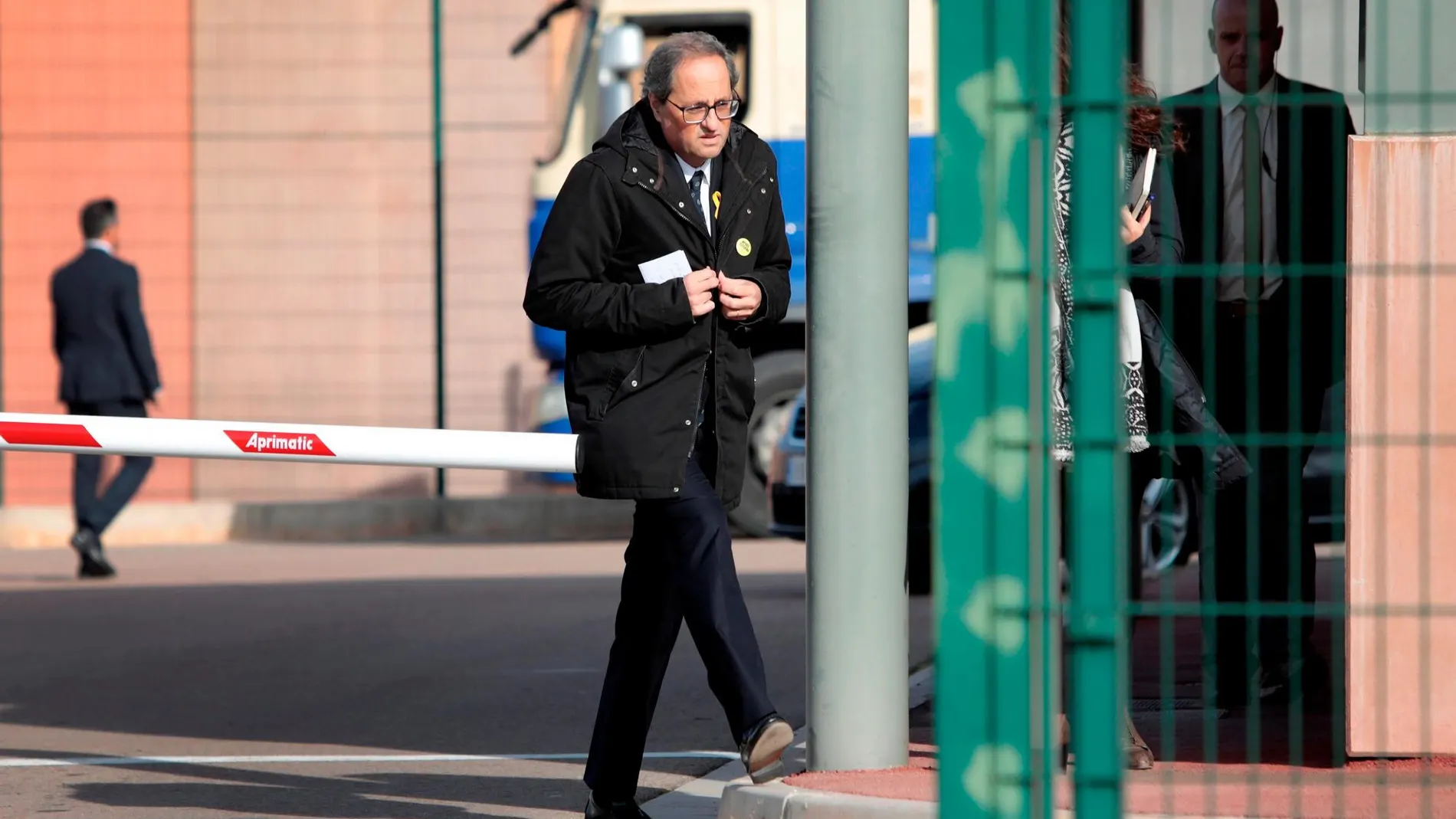 El presidente de la Generalitat, Quim Torra, en una imagen de archivo a su salida del centro penitenciario de Lledoners donde visitó a Jordi Sànchez y Jordi Turull