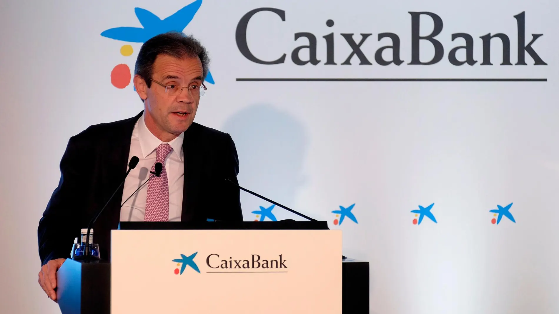 Jordi Gual en la presentación de los resultados de Caixabank/Reuters