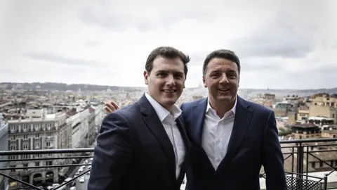 Albert Rivera, con Mateo Renzi en Roma
