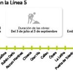 La línea 5 de Metro cierra por obras durante dos meses