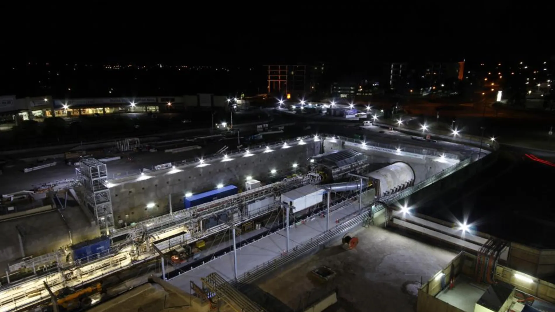 Trabajos de construcción del metro de Sidney.