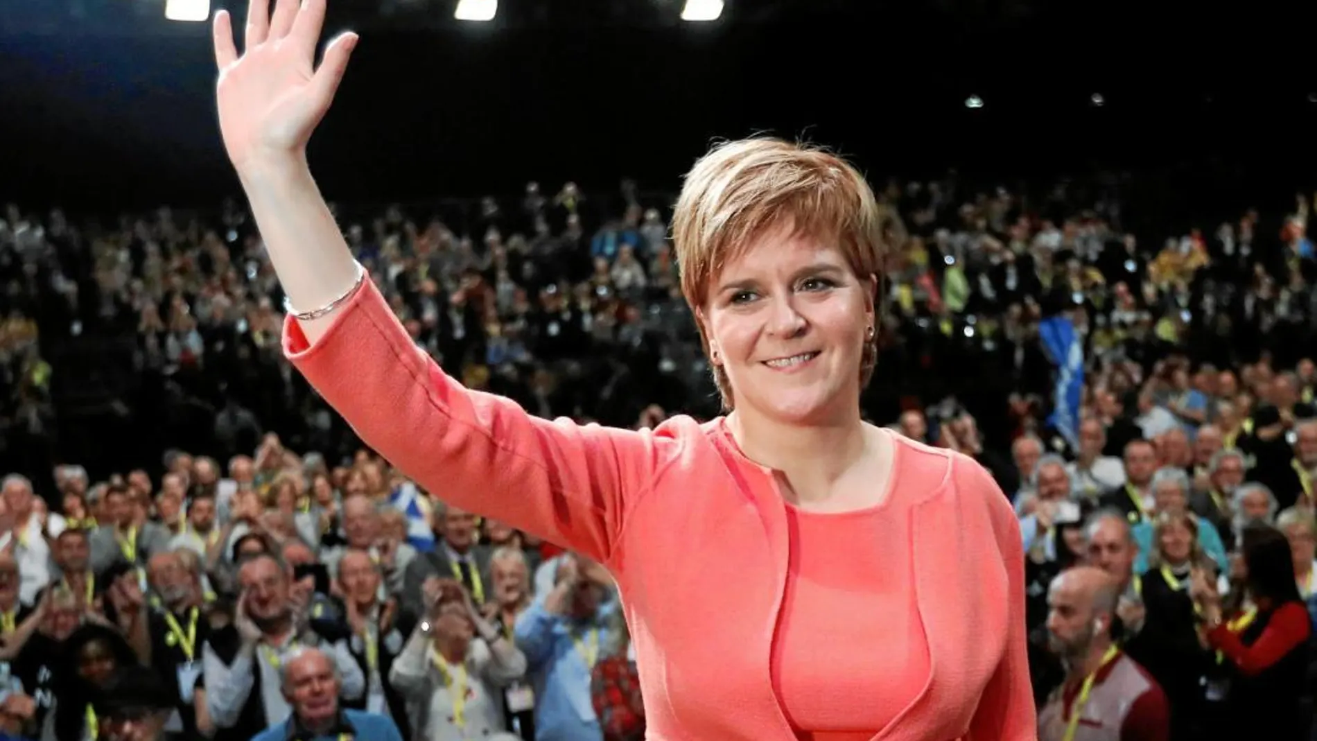 La nacionalista Nicola Sturgeon tras su discurso de ayer en Glasgow / Reuters