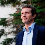 Pablo Casado tras ejercer su derecho al voto