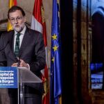 El presidente del Gobierno, Mariano Rajoy, durante su intervención tras la firma de un acuerdo para la rehabilitación del antiguo Hospital de la Concepción (Burgos) / Efe