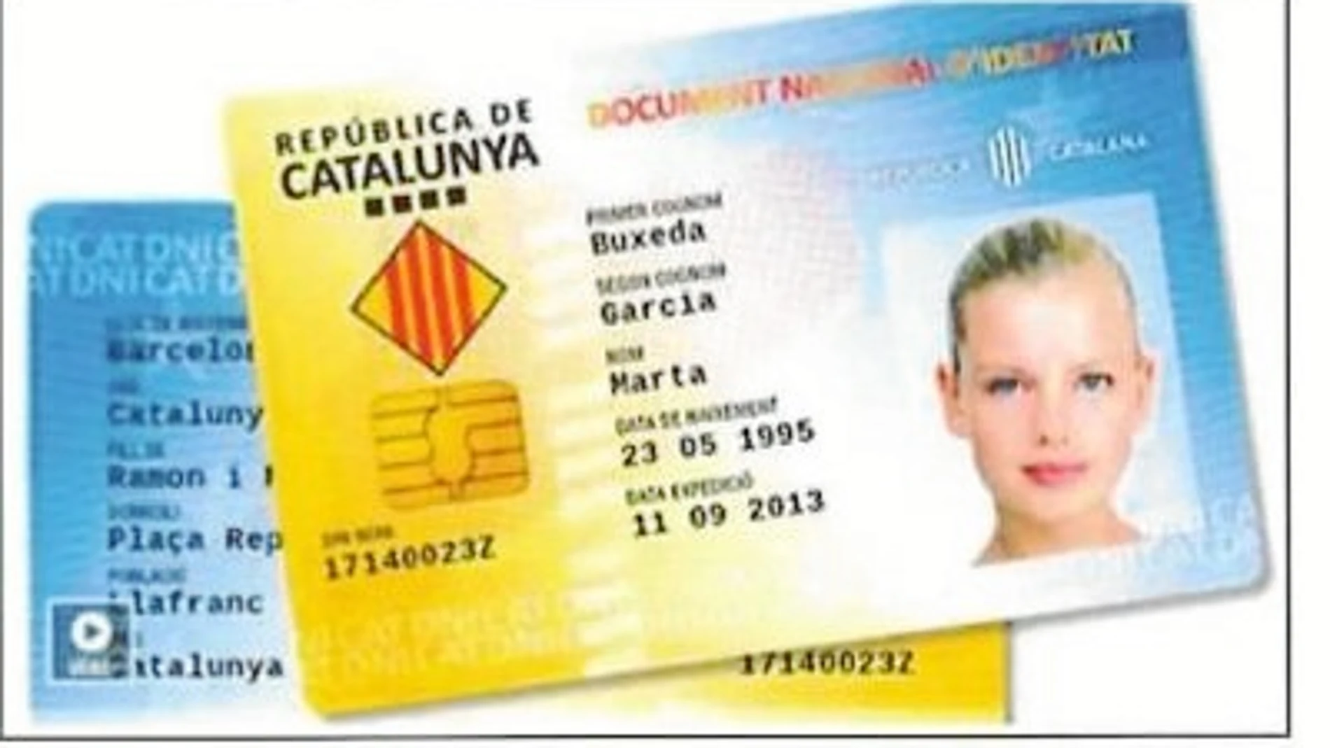 Imagen del «DNI catalán» incluida en la documentación intervenida por la Guardia Civil