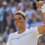 Rafael Nadal celebra su victoria ante el australiano John Millman