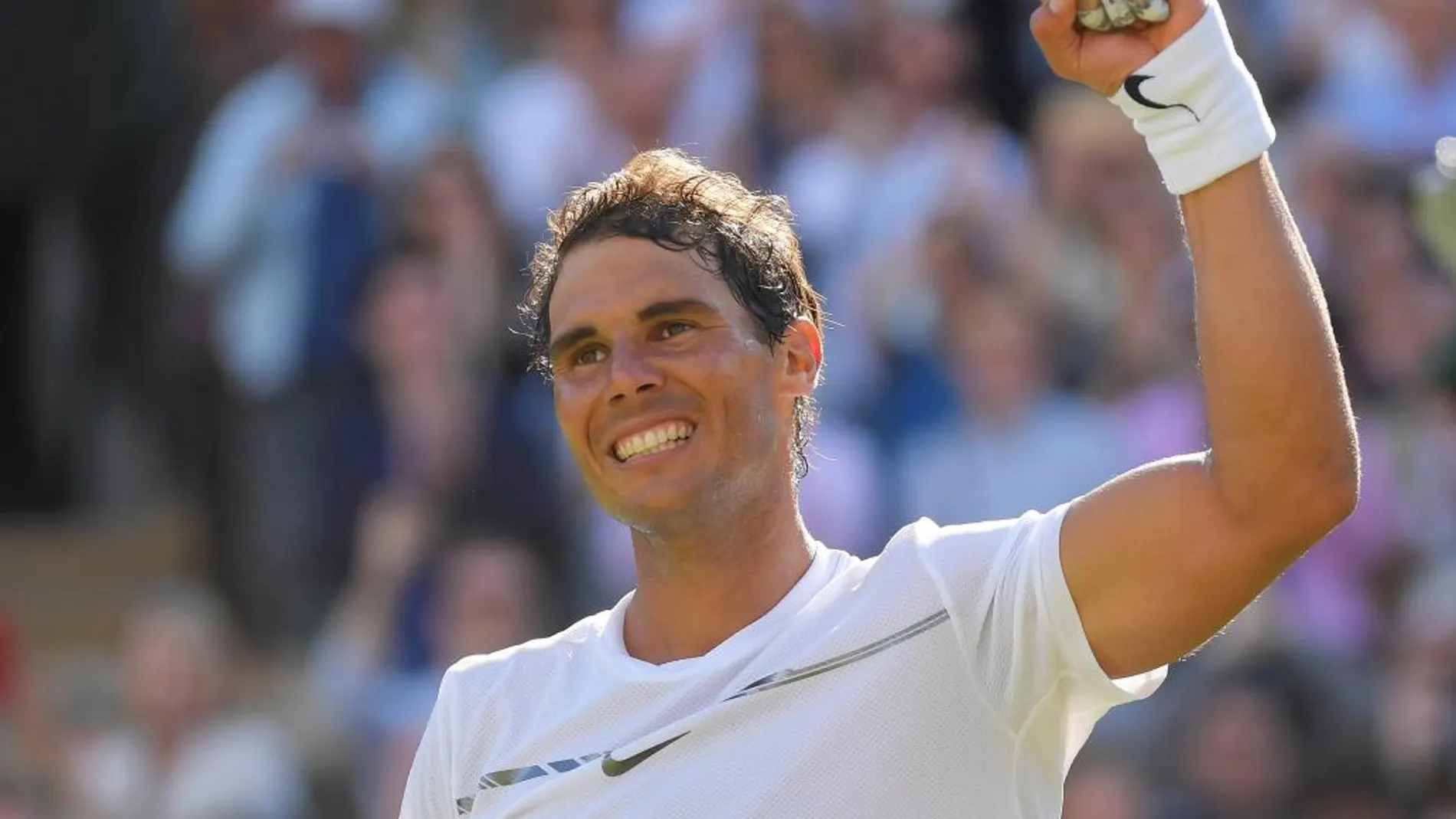 Rafael Nadal celebra su victoria ante el australiano John Millman
