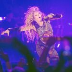 La colombiana Shakira, anoche en su concierto de Madrid / Foto: Rubén Mondelo