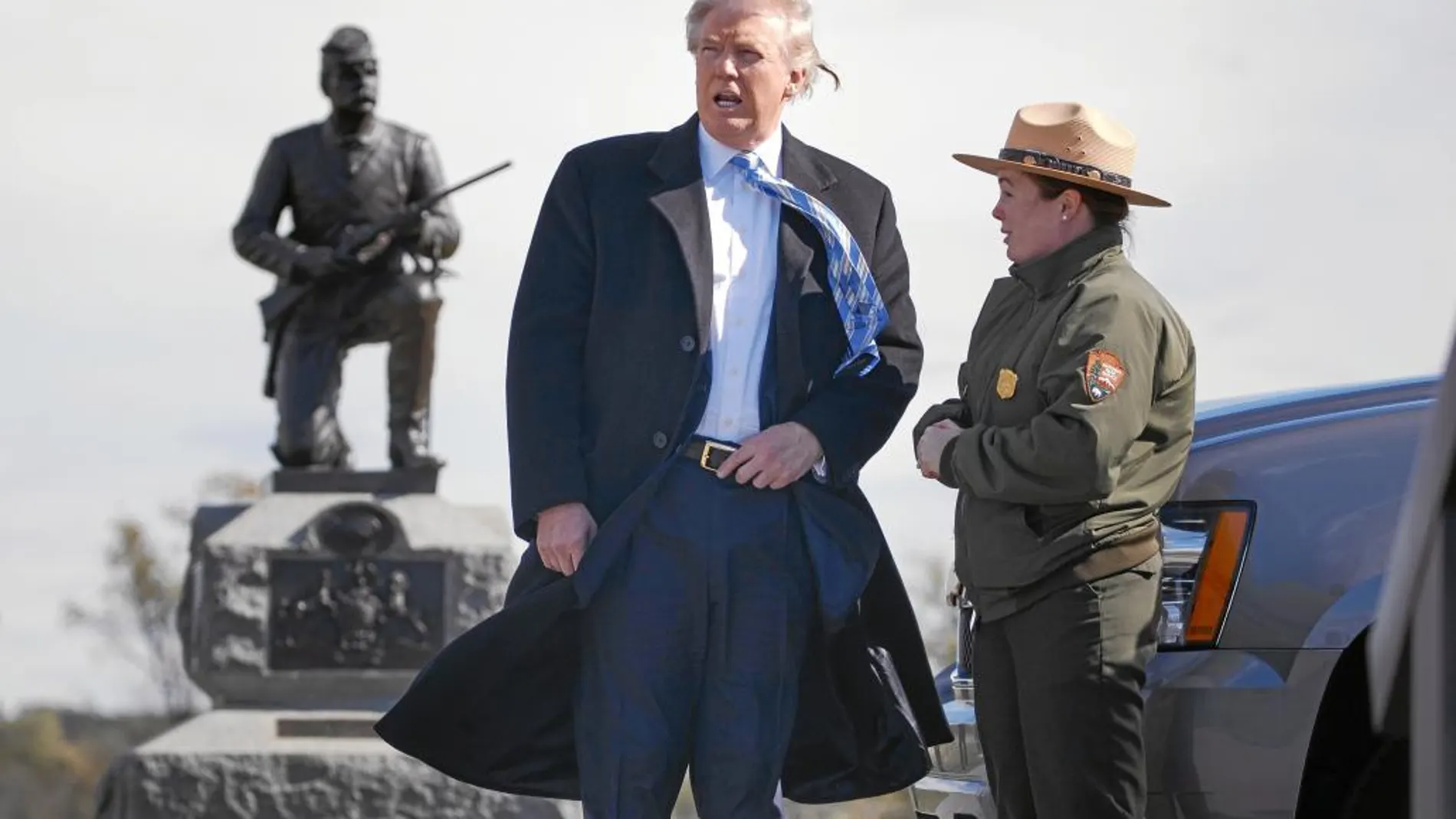 El candidato republicano, Donald Trump, ayer, en Gettysburg, Pensilvania