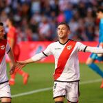 El Rayo celebra el gol anotado al Madrid / Efe