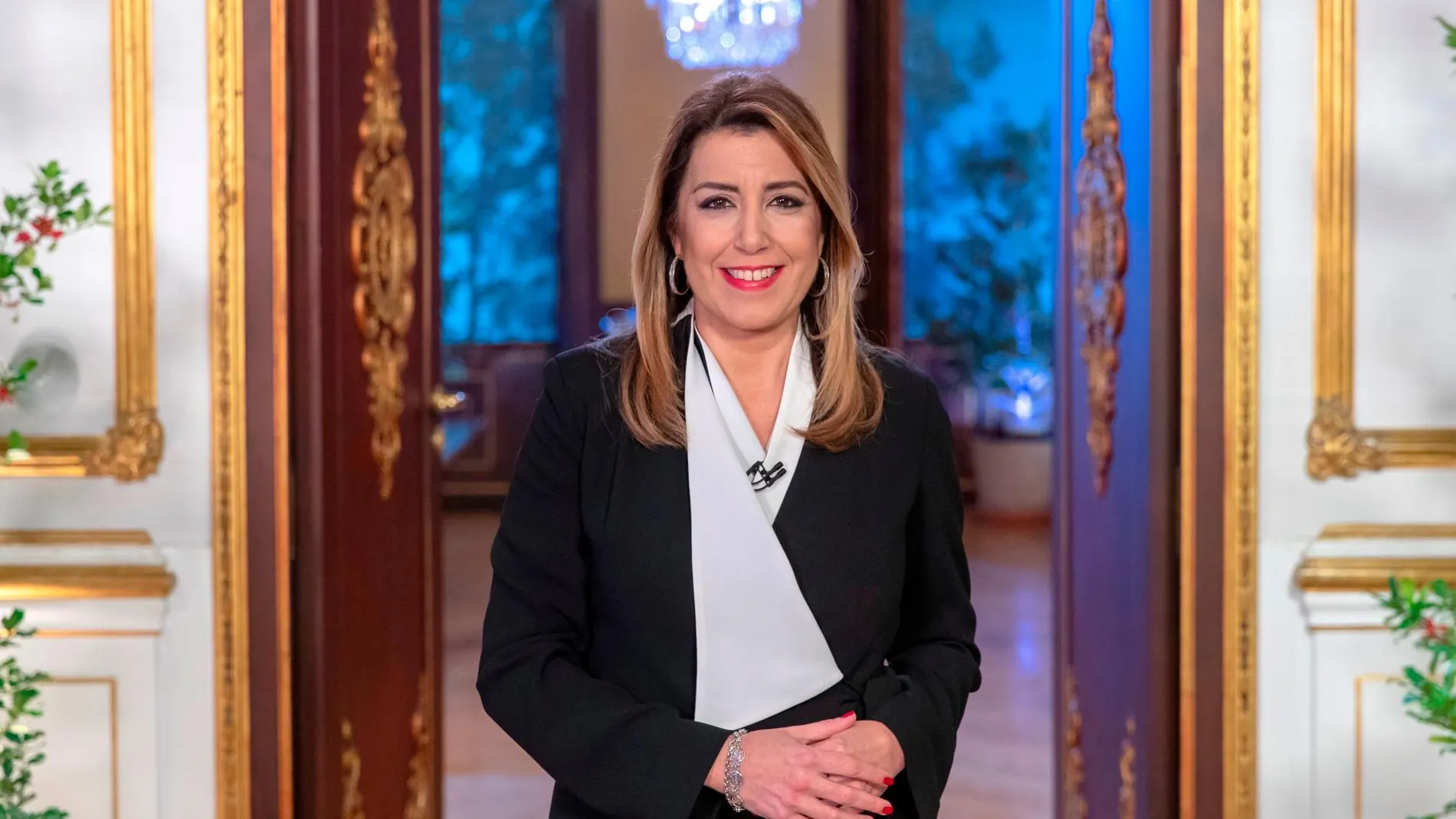 La presidenta en funciones de la Junta de Andalucía, Susana Díaz, durante el mensaje de fin de año/Foto: Efe