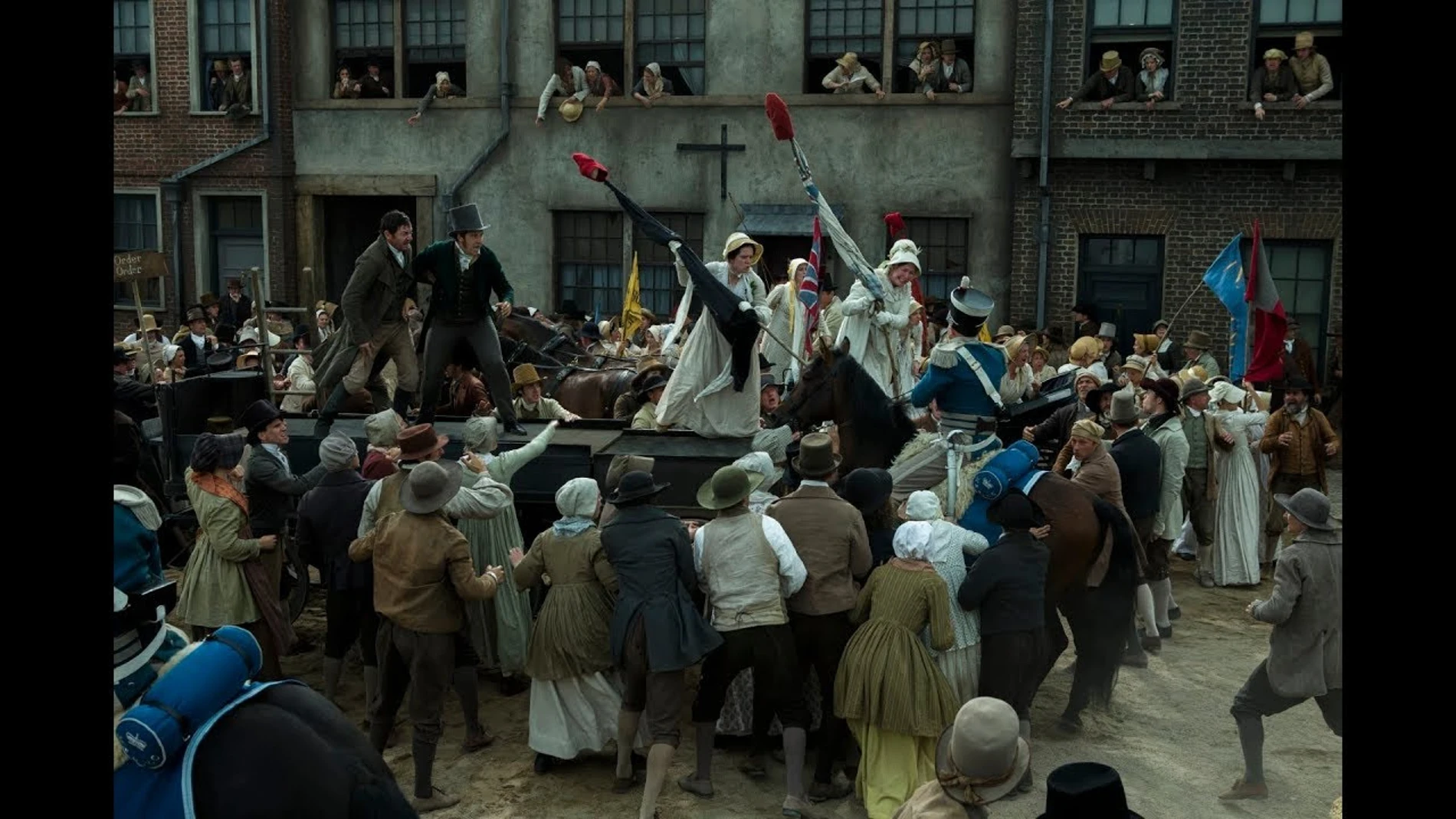 Una escena de "La tragedia de Peterloo"