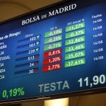 Paneles de la Bolsa de Madrid
