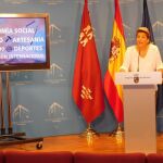 La consejera de Transparencia, Participación y Portavoz, Noelia Arroyo, ayer durante la rueda de prensa