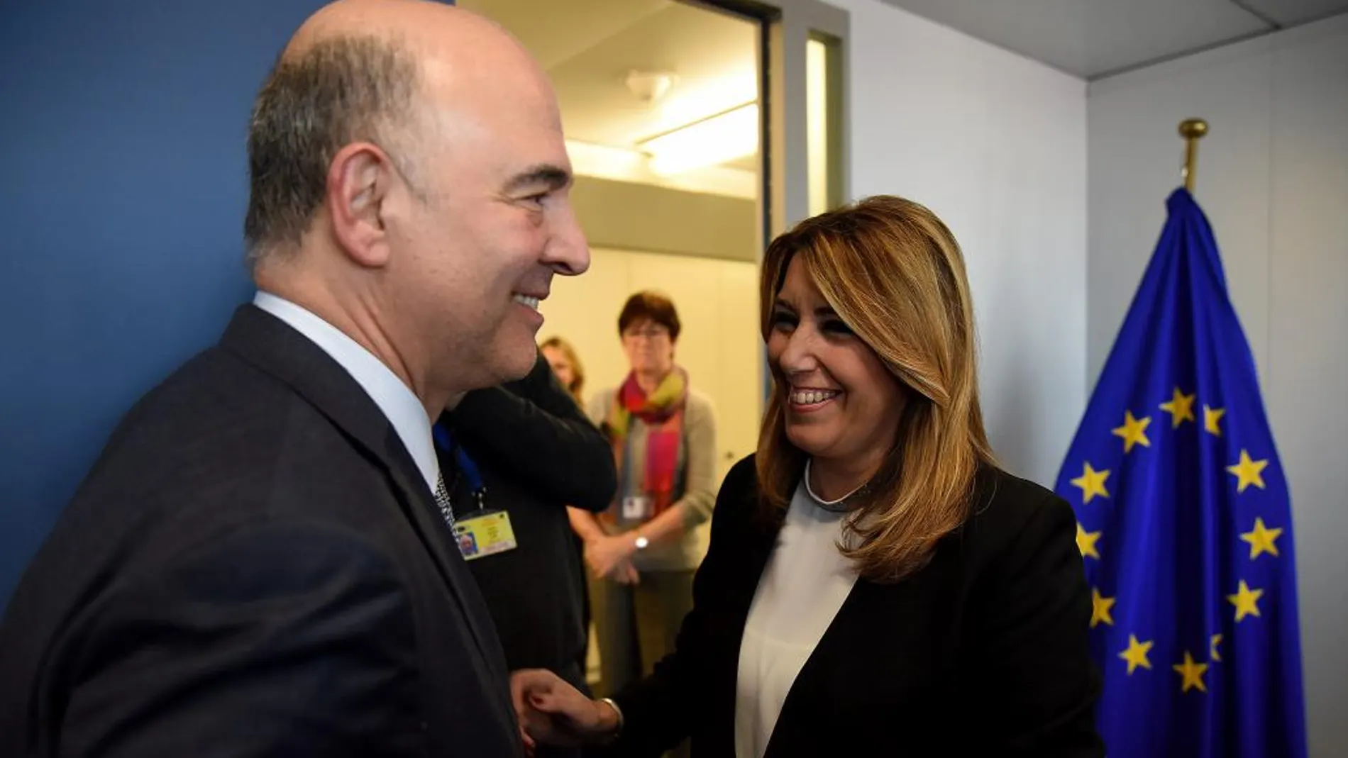 Susana Díaz y el comisario Pierre Moscovici